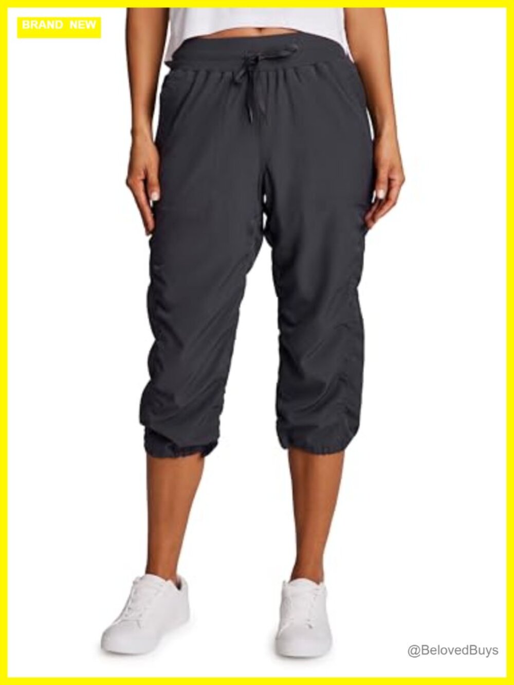 Women's Active Capri Joggers Stretch Lightweight Drawstring Pants
